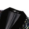 Cloudstyle Men's One Button Slim Fit Velvet Sequin Blazer Party Prom Dinner Jacket - 4 of 4