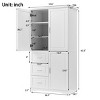 Bathroom Storage Cabinets With 3 Big Drawers And Adjustable Shelf, 62 Inch High Bathroom Cabinets, Bathroom Cabinets Modern -Cuddlewood - 4 of 4