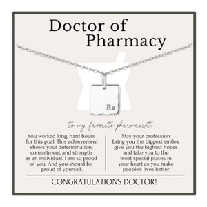 HOPE LOVE SHINE Pharmacist Graduation Necklace – Doctor of Pharmacy Gift – RX Charm Gold or Silver - 1 of 4