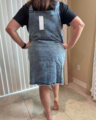  Agnes Orinda Plus Size Denim Overall Dress for Women Distressed  Suspender Pinafore Dresses with Pockets 1X Dark Blue : Clothing, Shoes &  Jewelry