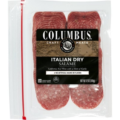 Columbus Sliced Italian Dry Salame Deli Meats - 12oz