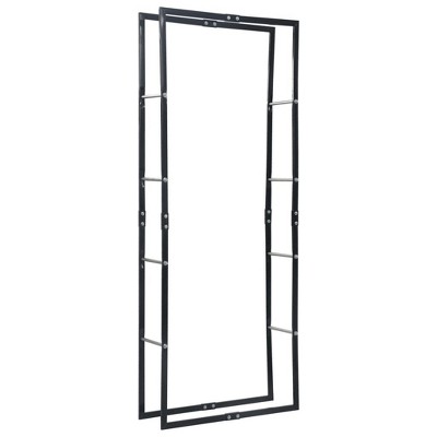 vidaXL Firewood Rack with Base Black Steel Organizer Log Holder Multi Sizes