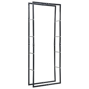 vidaXL Firewood Rack with Base Black Steel Organizer Log Holder Multi Sizes - 1 of 4
