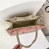 Anna-Kaci Women's Canvas Tote Bag with Colorful Bow Print - Lightweight Shopping Handbag - 4 of 4