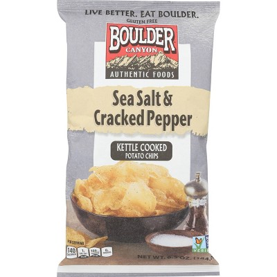 Boulder Canyon Olive Oil Sea Salt & Pepper Kettle Cooked Potato Chips - 78oz/12pk