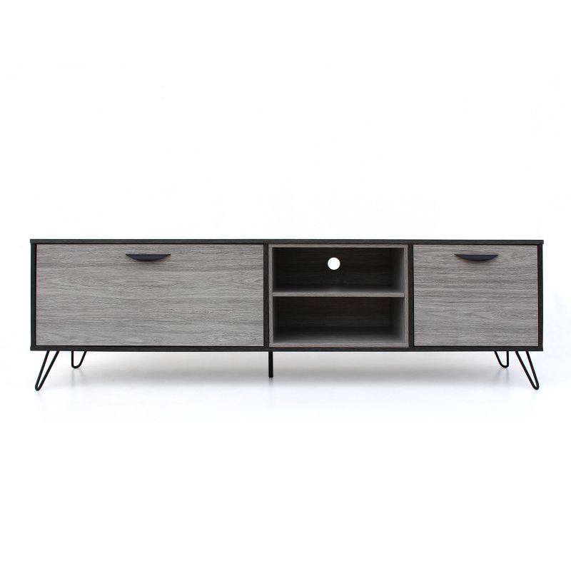 Isadora 71&#34; Mid Century TV Stand for TVs up to 74&#34; Sonoma Gray/Black - Christopher Knight Home, 1 of 15