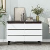 TIRAMISUBEST 51" Rattan Dresser with Drawers, 6 Drawer Dresser for Bedroom, Clothes Storage Cabinet for Bedroom, Metal Handle&Wood Legs for - 2 of 4