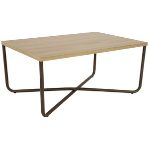 Sunnydaze Indoor MDP Cross Legs Coffee Table - MDP Construction - Brown - 1 of 4