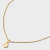 14K Gold Plated Round Initial Pendant Necklace - A New Day™ - 4 of 4