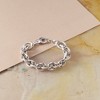 Ross-Simons Italian Sterling Silver Textured and Polished Oval-Link Bracelet - 4 of 4