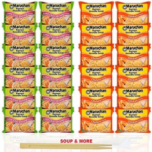 Maruchan Ramen Instant Noodle Soup Variety, 2 Flavors - 12 Packs Lime Chili Shrimp & 12 Packs Chicken - 1 of 1