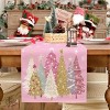 Racxily Christmas Table Runner , Xmas Trees Snowflakes Holiday Decorative Farmhouse Table Decoration for home - 3 of 4