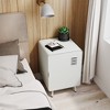 FurnitureR Nightstand Metal with Single Door, Bedside Table End Side Table with 2-Tier Storage Shelves for Bedroom Living Room Home Office, Cool Grey - 3 of 4