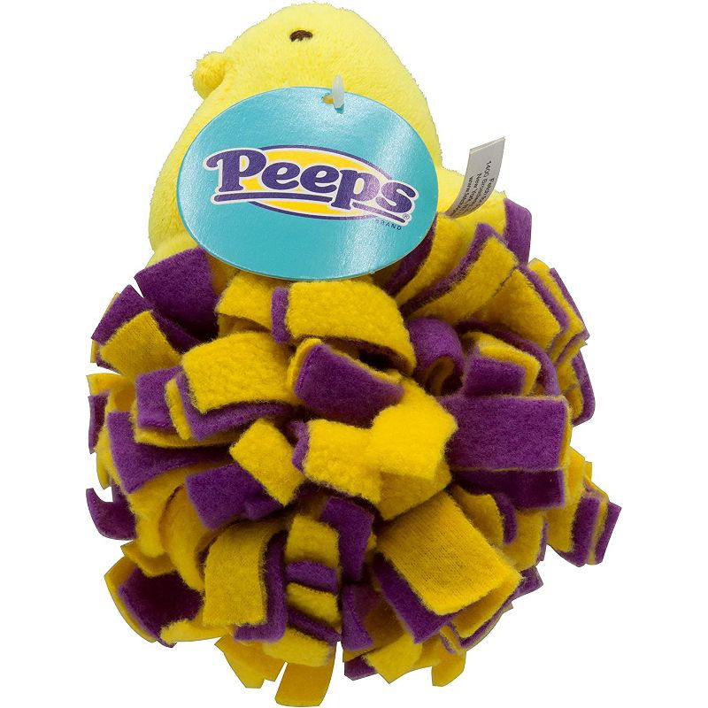 Peeps Fleece Bottom Plush Chick Squeaky Pet Toy (Yellow), 3 of 5