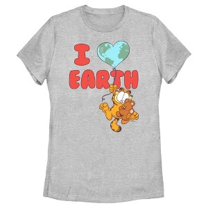 Women's Garfield I Love Earth Friends T-Shirt - 1 of 4