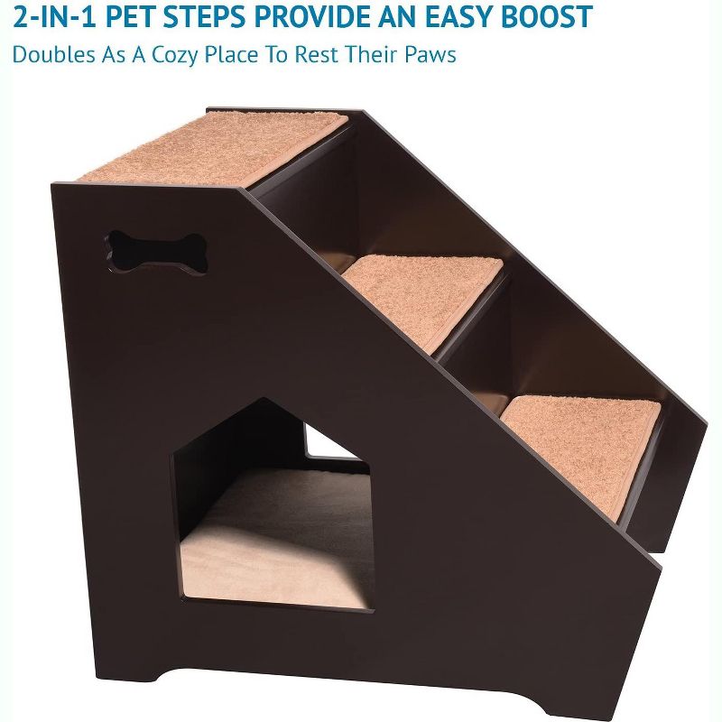 Arf Pets Dog Stairs, Wood Pet Steps for Dogs with Built-In House, 2 of 6