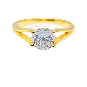 Ariel Engagement Ring Cubic Zirconia Women Sterling Silver Ginger Lyne Collection - 1 of 4