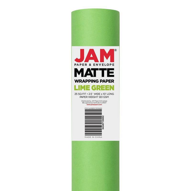 JAM PAPER Green Matte Gift Wrapping Paper Rolls - 2 packs of 25 Sq. Ft., 4 of 7