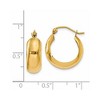 Black Bow Jewelry 7mm, 14k Yellow Gold Half Round Hoop Earrings, 18mm (11/16 Inch) - 4 of 4
