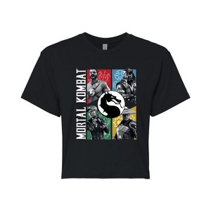 Women's - Mortal Kombat - Character Grid Cropped Graphic T-Shirt - 1 of 4