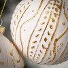 4"H Sullivans Embossed Ball Ornament - Set of 2  White Christmas Ornaments - 2 of 2