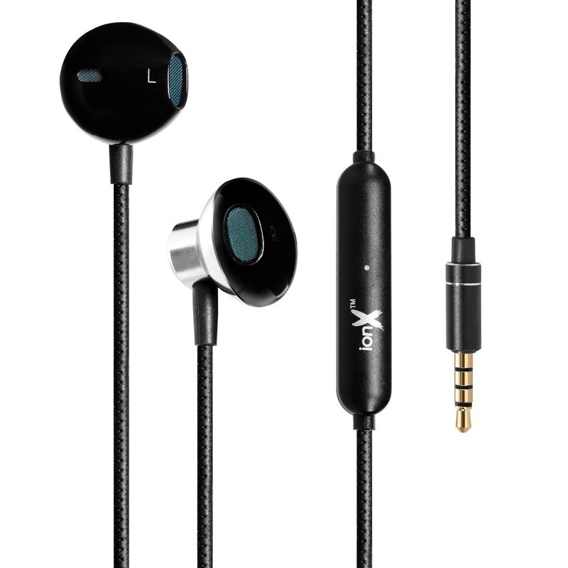 ionX Wired Earbuds with Microphone, 3.5mm Corded Headphones with Volume Control Compatible with iPhone/ iPad/ Computer, Black, 3 of 7