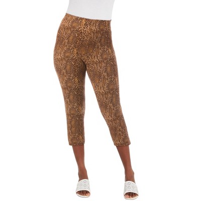 Jessica London Women's Plus Size Everyday Stretch Cotton Capri Legging