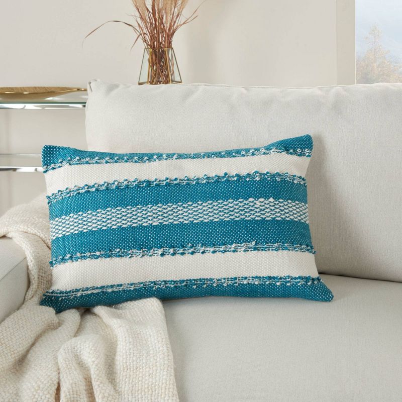 Woven Striped and Dots Indoor/Outdoor Throw Pillow  - Mina Victory, 6 of 9