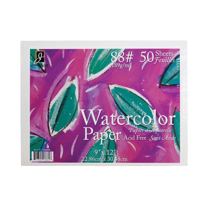 Jack Richeson Watercolor Paper, 9 x 12 Inches, 88 lb, White, 50 Sheets, 1 of 2