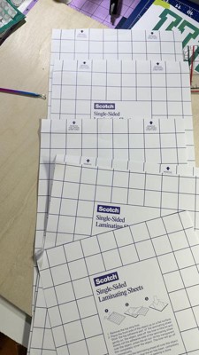 NEW Scotch Self Seal Laminating Sheet Single Sided 9x12” 8.5” X 11” sheets  10Pc