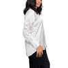 Women's Long Sleeve Satin Button Down Shirt - APRICOT - 3 of 4