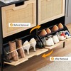 Rattan Shoe Cabinet with 4 Flip Drawers, Storage Cabinet with Adjustable Shelves - 4 of 4