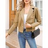 Coolmee Women's Jackets Cropped Blazer Long Sleeve Casual Coat Notch Lapel Coats - 2 of 4