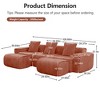 AENKYO Cloud-Like Boneless Loveseat, Soft Velvet Modular 2-Seater Sofa with No Assembly & Pillows, Modern Orange Floor Futon for Living Room - 3 of 4