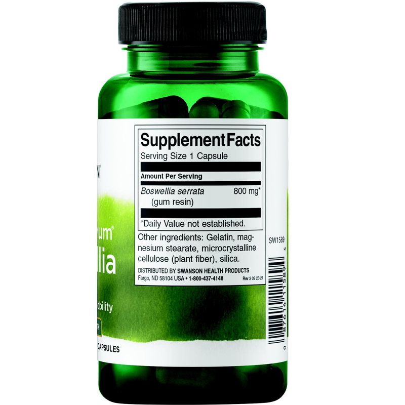 Swanson Herbal Supplements Full Spectrum Double Strength Boswellia 800 mg Capsule 60ct, 2 of 4