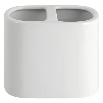 LunaLulinlk Basic Ceramic Toothbrush Holder White