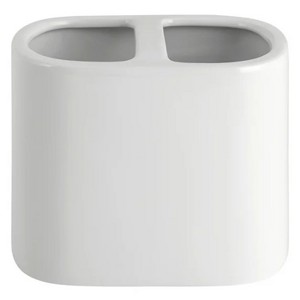 LunaLulinlk Basic Ceramic Toothbrush Holder White - 1 of 4