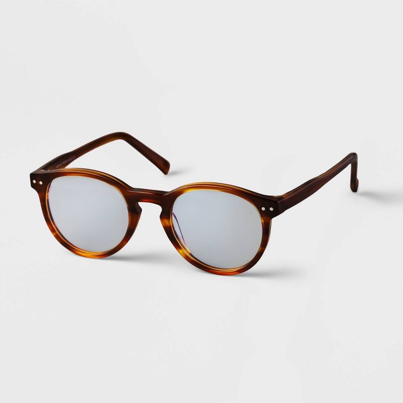 Men&#39;s Round Blue Light Filtering Acetate Glasses - Goodfellow &#38; Co&#8482; Brown, 2 of 3