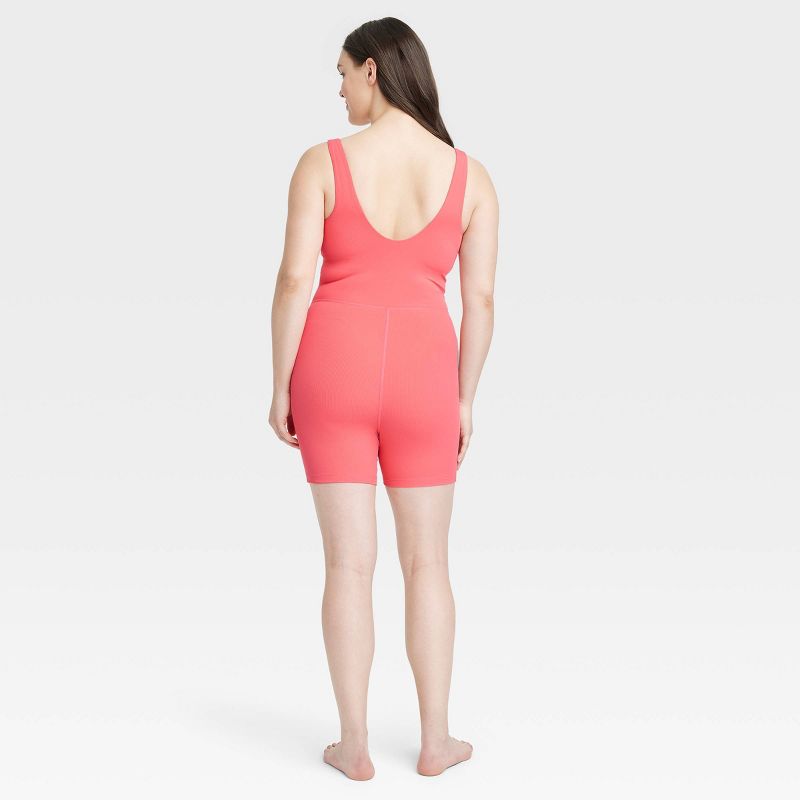 Women's Brushed Sculpt Rib Short Active Bodysuit - All In Motion™, 4 of 6