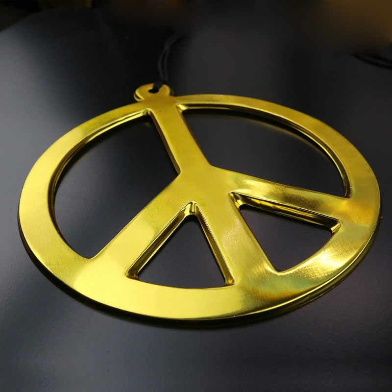 Skeleteen Peace Sign Necklace Costume Accessory - Gold, 4 of 7