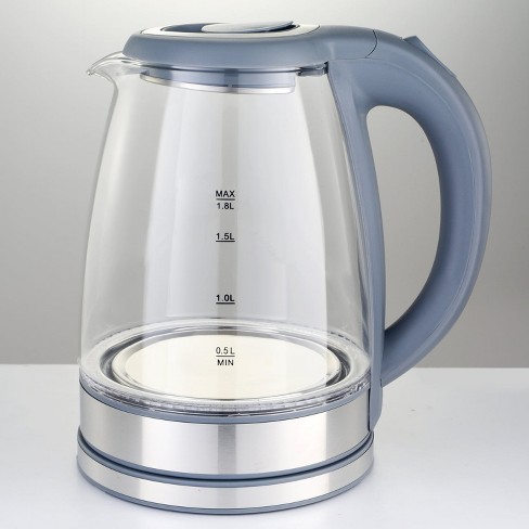 Lumme Glass Kettle 1.8lt Led Lighting 360 Swivel Base Grey Target