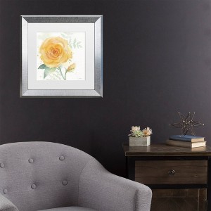 Trademark Fine Art Sheila Golden The Yellow Rose Matted Framed Art - 1 of 4