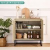 Sideboard Buffet Cabinet with 2 Rattan Doors, Farmhouse Console Table, Kitchen Cupboard - 2 of 4