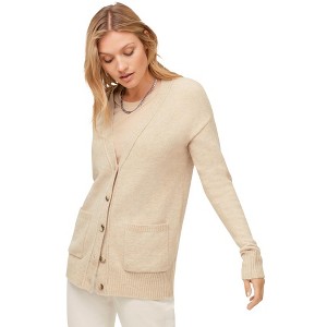 ellos Plus Size Relaxed Cardigan With Pockets - 1 of 4