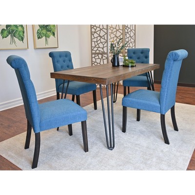 NicBex Dining Room Table Set for 4 Kitchen Table Chairs Set with Wooden Tabletop and 4 Upholstered Chairs for Kitchen