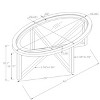 NicBex Modern Oval Wooden Coffee Table with Glass Top for Living Room and Office - 2 of 4