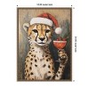 Amanti Art Cheetah Festive Cocktail Santa Hat by The Creative Bunch Studio Canvas Art Framed - 3 of 4