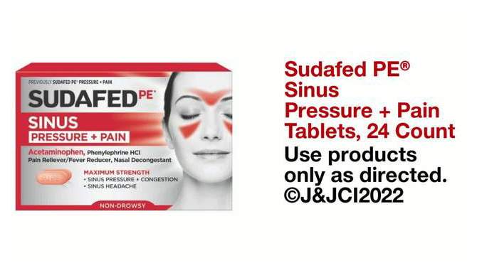 Sudafed PE Pressure + Pain Caplets - 24ct, 2 of 9, play video