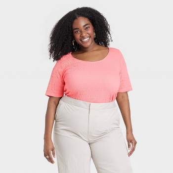 Women's Off-shoulder Bodysuit - A New Day™ Light Pink 4x : Target