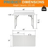 SEVOBAL Folding Table 4 Foot Portable Heavy Duty Plastic Fold-in-Half Utility Table Small Indoor Outdoor Adjustable Height, White, 70.5"*62.5"*8" - 3 of 4